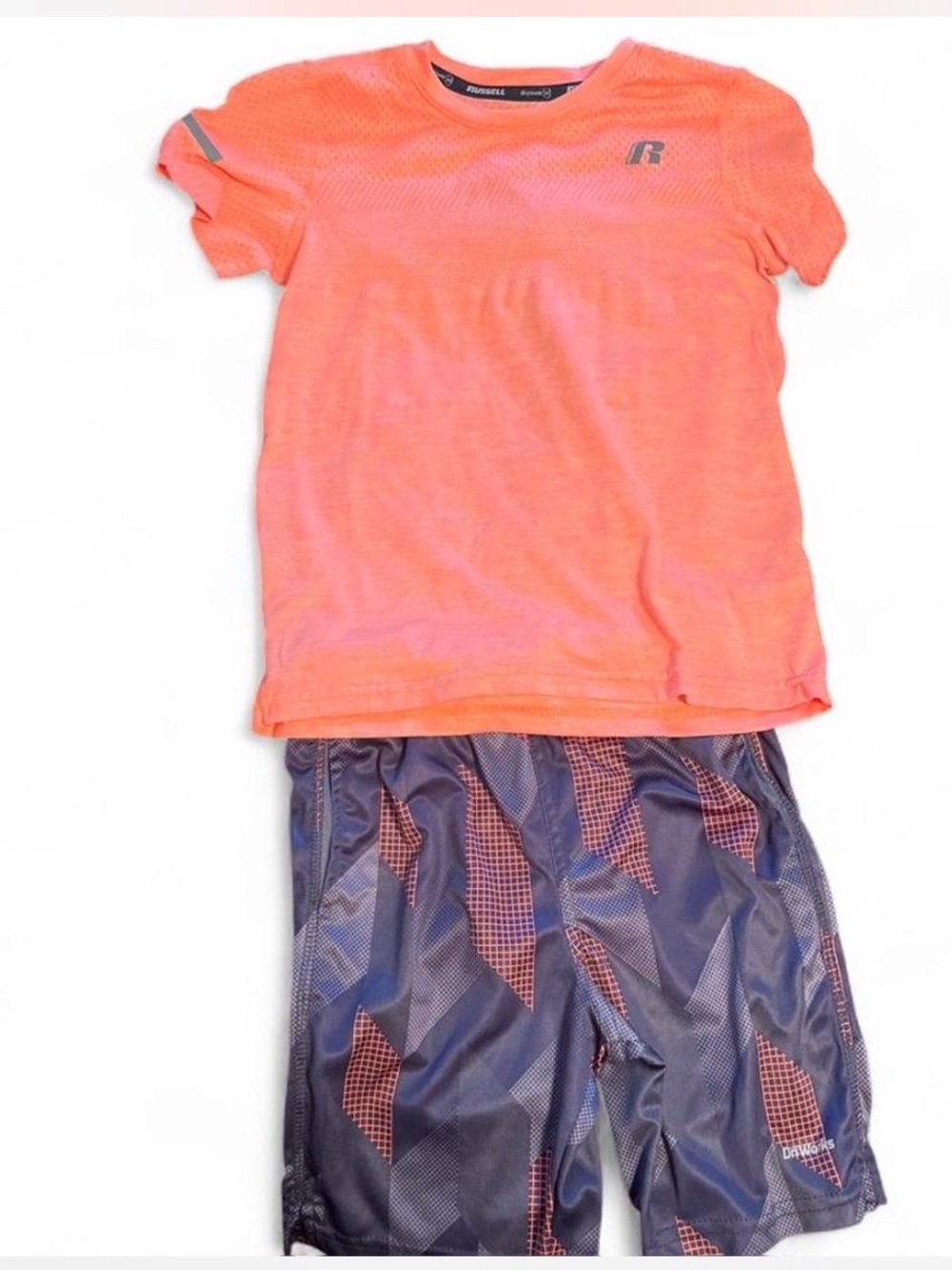 Russell Athletic Neon Coral Short Sleeve outfit - Coral